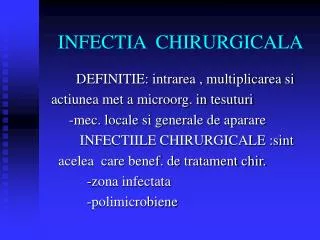 infectia chirurgicala