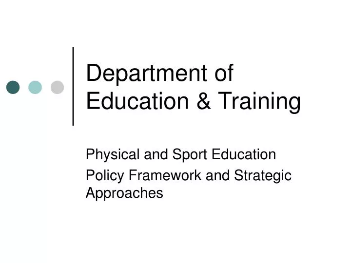 department of education training