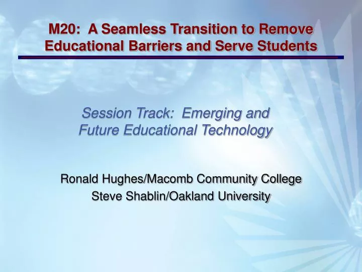 session track emerging and future educational technology