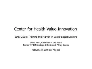 Center for Health Value Innovation