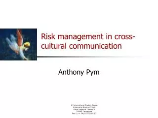 Risk management in cross-cultural communication