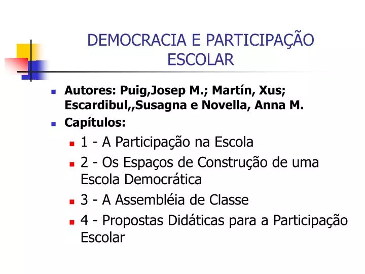 democracia e participa o escolar