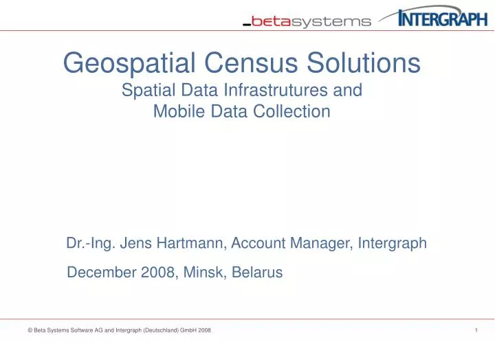 geospatial census solutions spatial data infrastrutures and mobile data collection