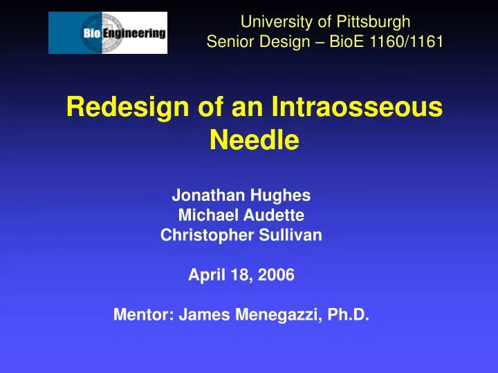 redesign of an intraosseous needle