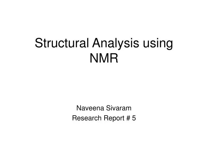 structural analysis using nmr