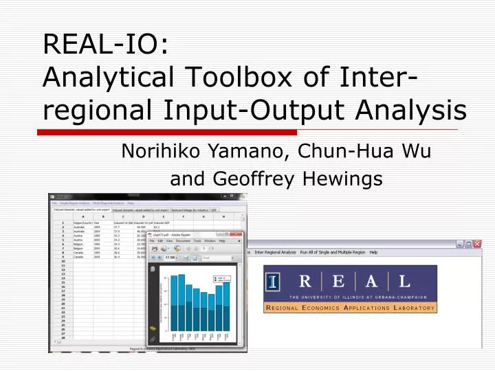 real io analytical toolbox of inter regional input output analysis