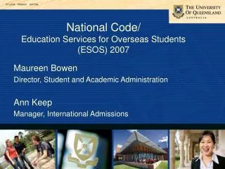 National Code/ Education Services for Overseas Students (ESOS) 2007