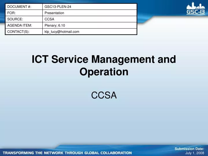 ict service management and operation