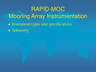 RAPID-MOC Mooring Array Instrumentation