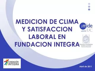 MEDICION DE CLIMA Y SATISFACCION LABORAL EN FUNDACION INTEGRA
