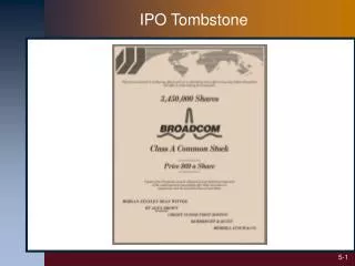 IPO Tombstone