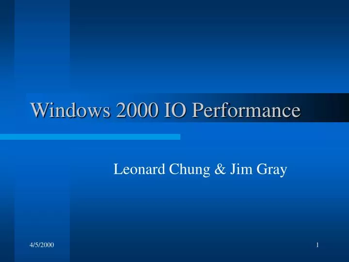 windows 2000 io performance