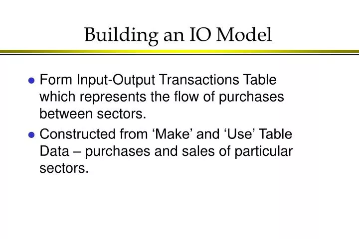 building an io model