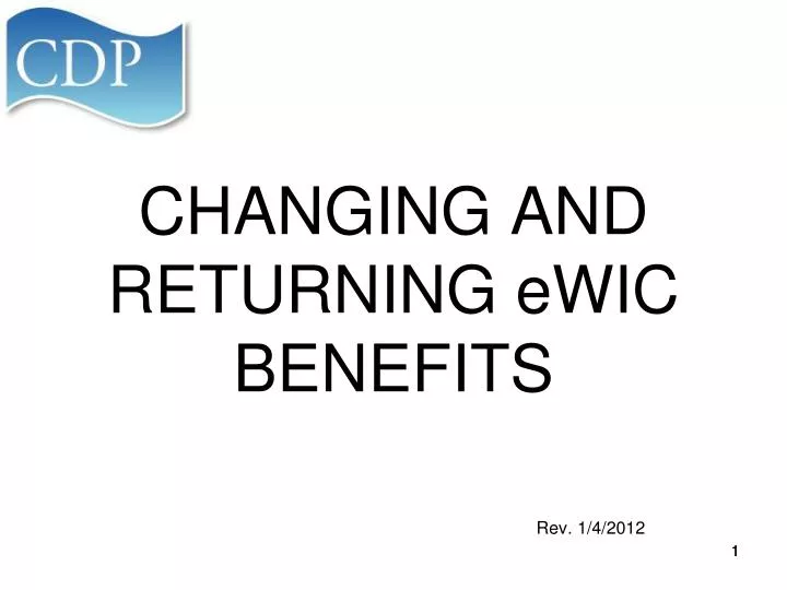 changing and returning ewic benefits
