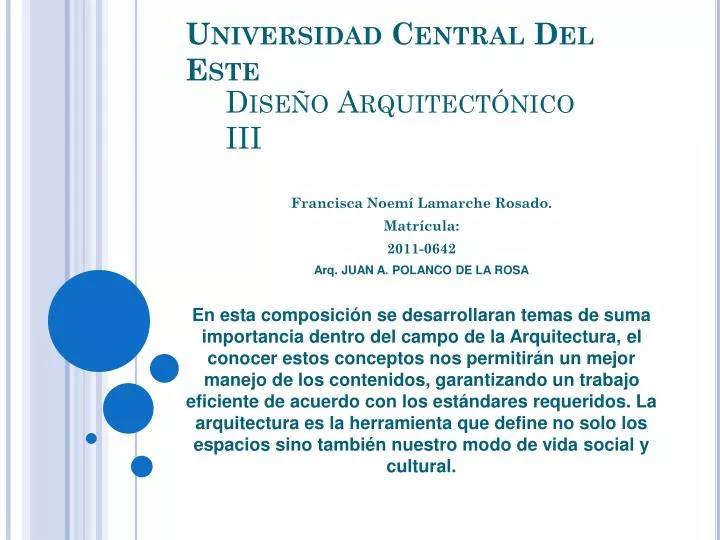 dise o arquitect nico iii