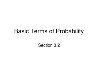 basic terms of probability