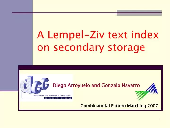 a lempel ziv text index on secondary storage