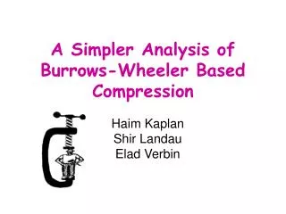 A Simpler Analysis of Burrows-Wheeler Based Compression