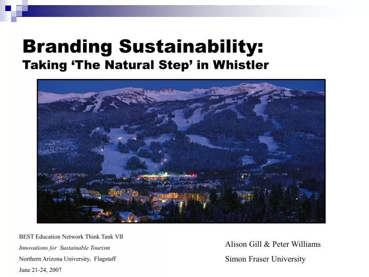 branding sustainability taking the natural step in whistler