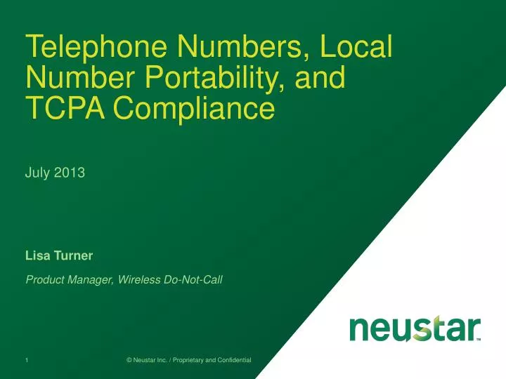 telephone numbers local number portability and tcpa compliance