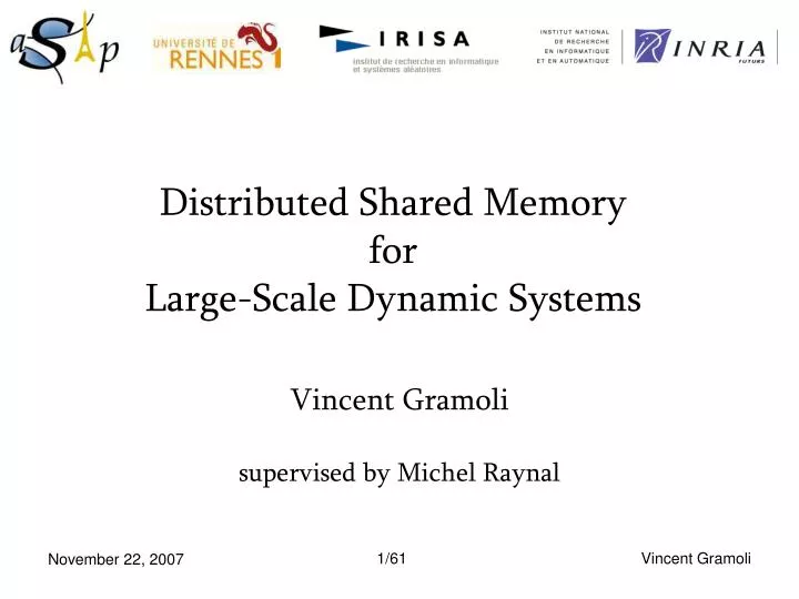 distributed shared memory for large scale dynamic systems