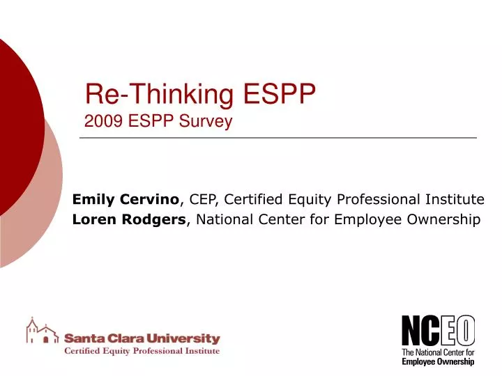 re thinking espp 2009 espp survey