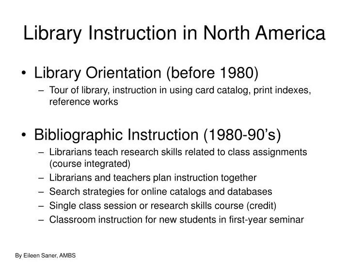 library instruction in north america