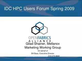 IDC HPC Users Forum Spring 2009