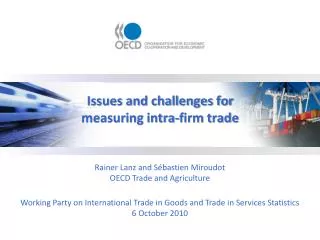 Issues and challenges for measuring intra-firm trade