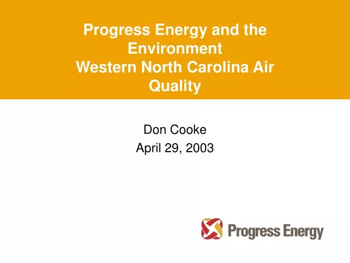 progress energy and the environment western north carolina air quality