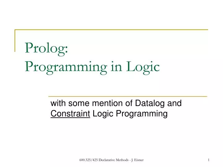 prolog programming in logic