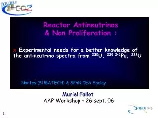 Reactor Antineutrinos &amp; Non Proliferation :