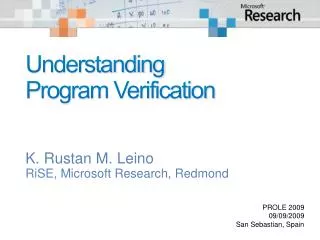 Understanding Program Verification