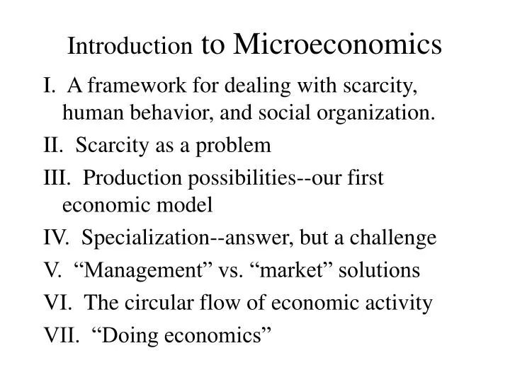 introduction to microeconomics