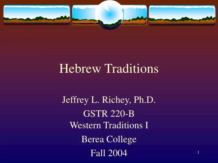 hebrew traditions