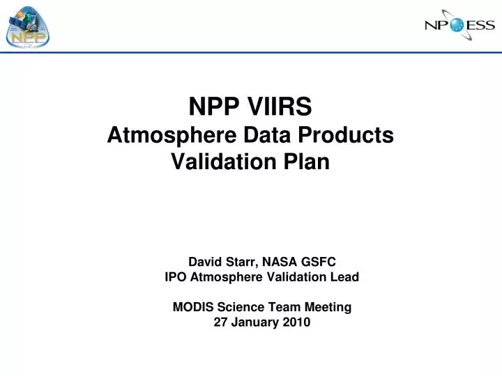npp viirs atmosphere data products validation plan
