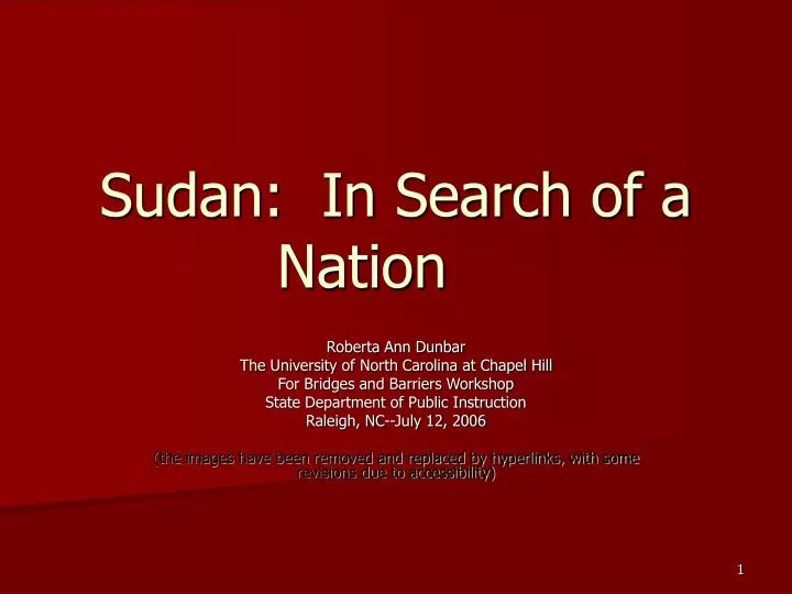 sudan in search of a nation