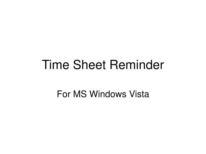 time sheet reminder