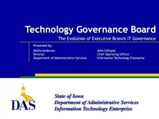 Technology Governance Board The Evolution of Executive Branch IT Governance