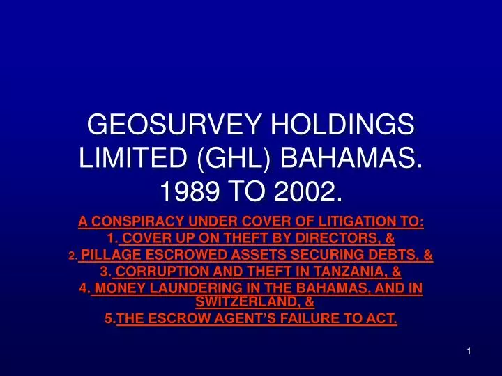 geosurvey holdings limited ghl bahamas 1989 to 2002