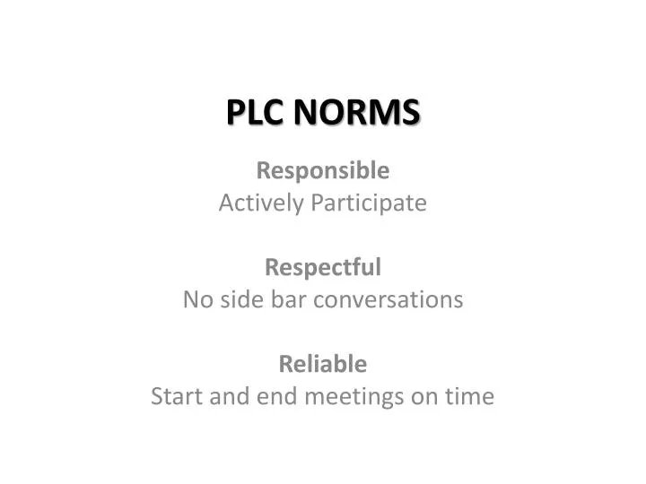plc norms