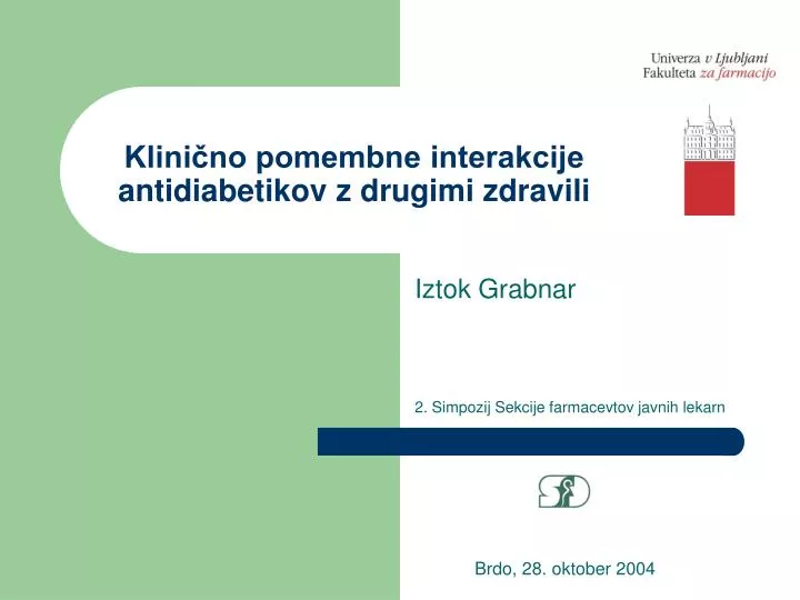 klini no pomembne interakcije antidiabetikov z drugimi zdravili