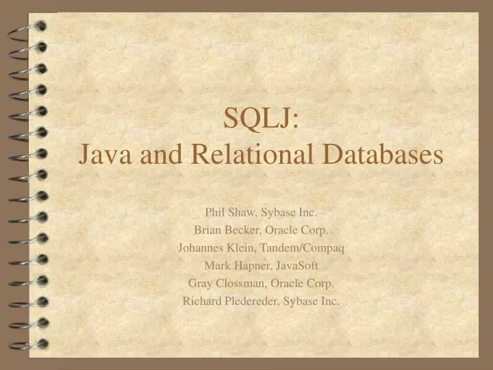 sqlj java and relational databases