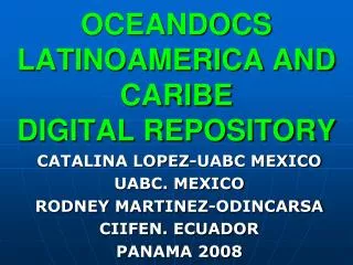 OCEANDOCS LATINOAMERICA AND CARIBE DIGITAL REPOSITORY