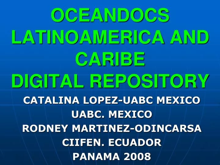 oceandocs latinoamerica and caribe digital repository