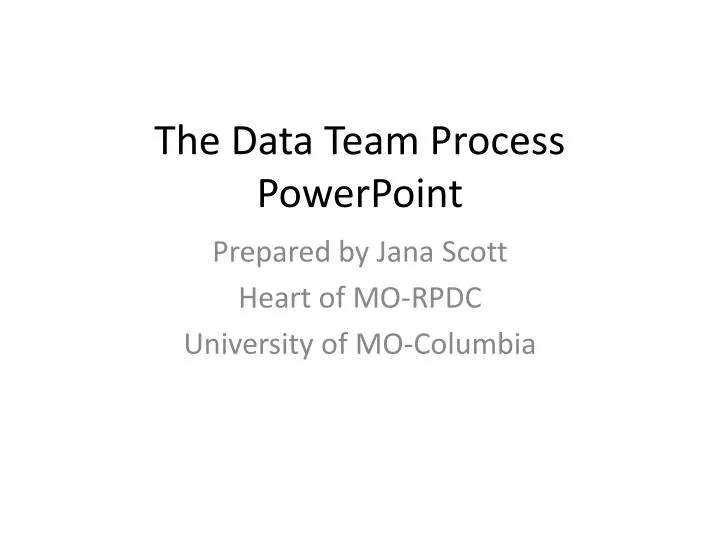 the data team process powerpoint