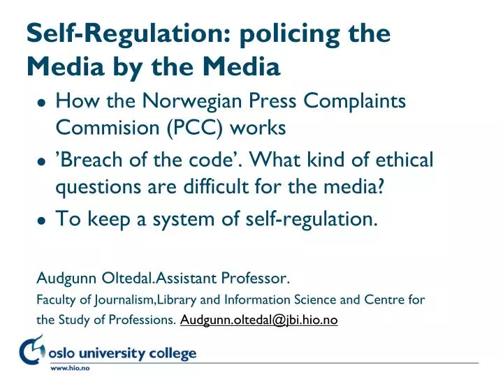 self regulation policing the media by the media