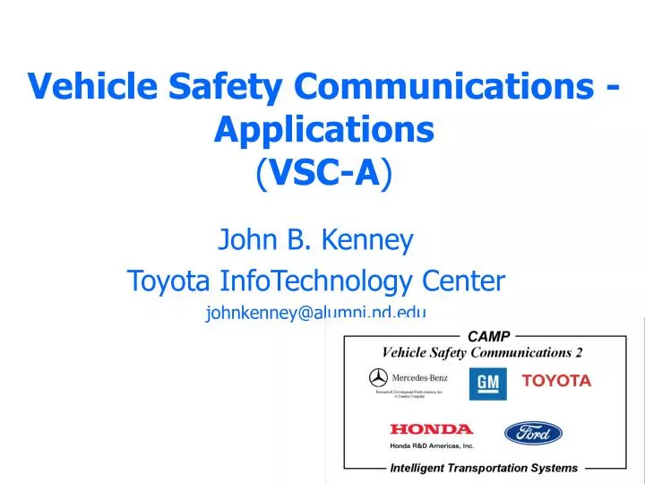 vehicle safety communications applications vsc a