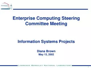 Enterprise Computing Steering Committee Meeting