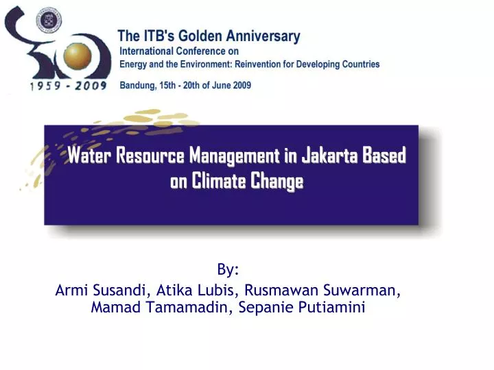 water resource management in jakarta based on climate change